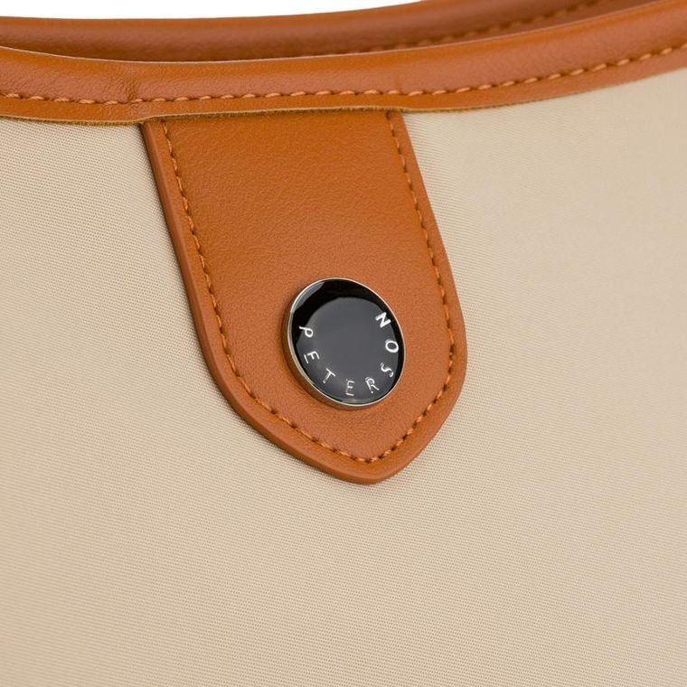 Torebka listonoszka, ecru, skóra ekologiczna, Peterson