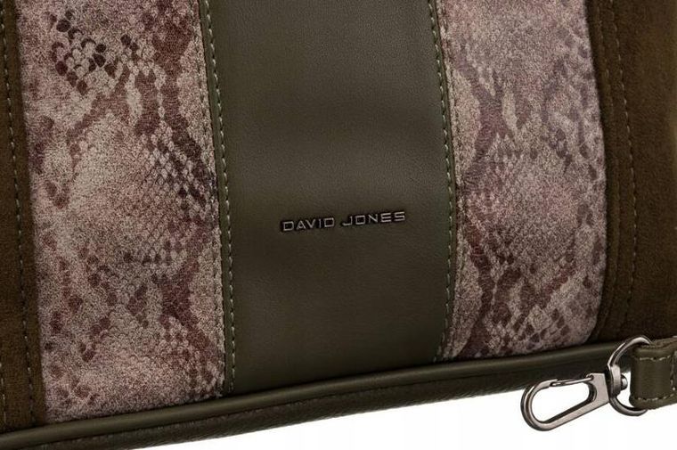 Torebka listonoszka, khaki, skóra ekologiczna, David Jones