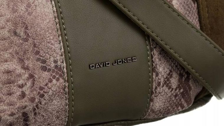 Torebka listonoszka, khaki, skóra ekologiczna, David Jones