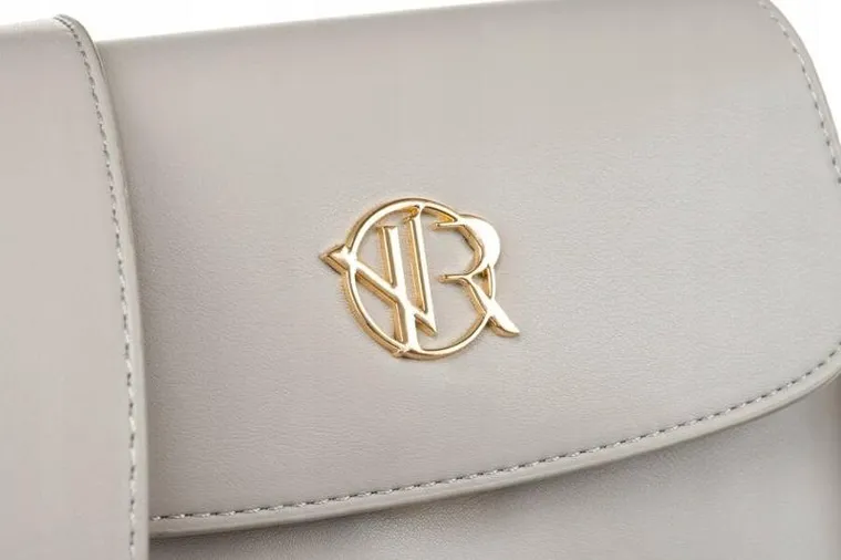 Torebka listonoszka, szara, skóra ekologiczna, Rovicky