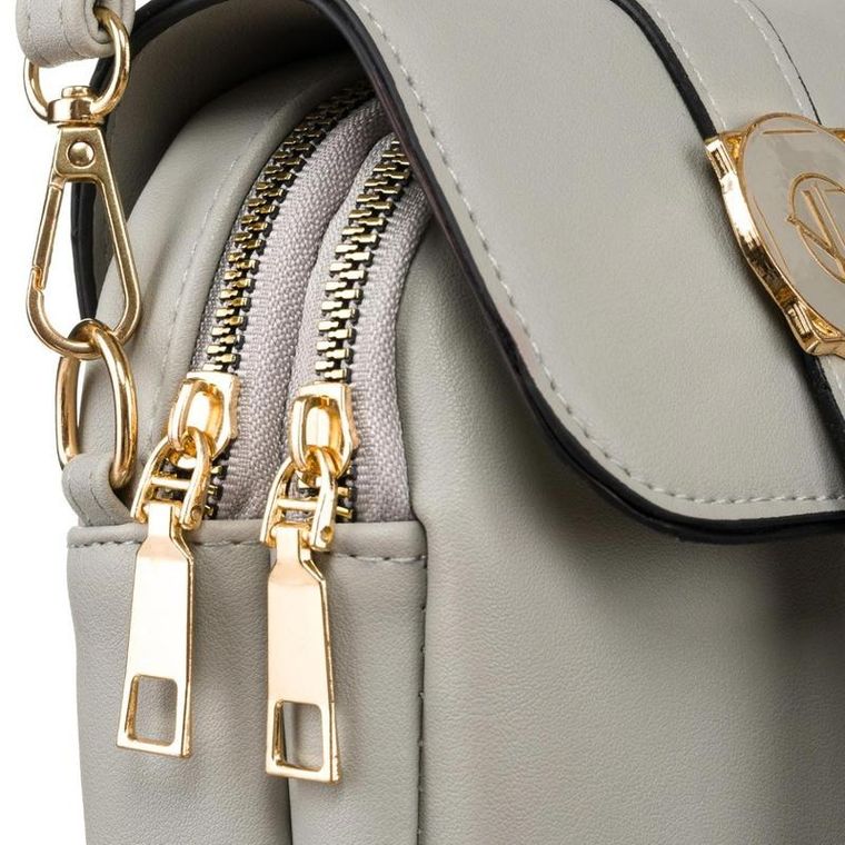 Torebka listonoszka, szara, skóra ekologiczna, Rovicky