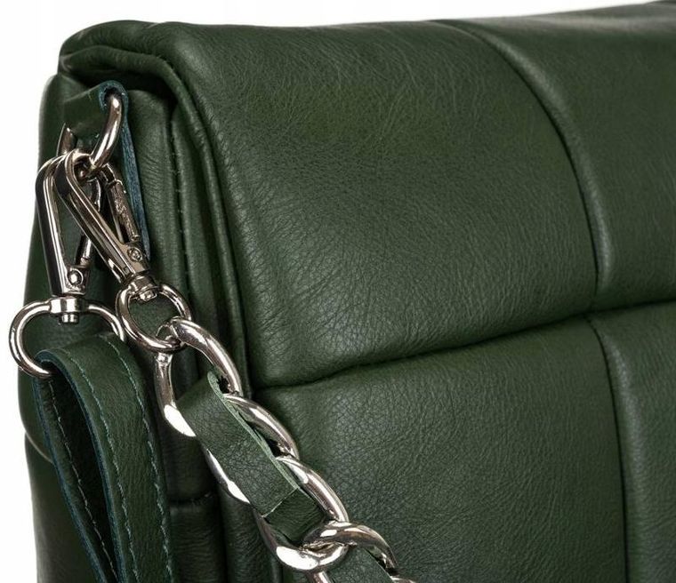 Torebka listonoszka, zielona, skórzana, Rovicky