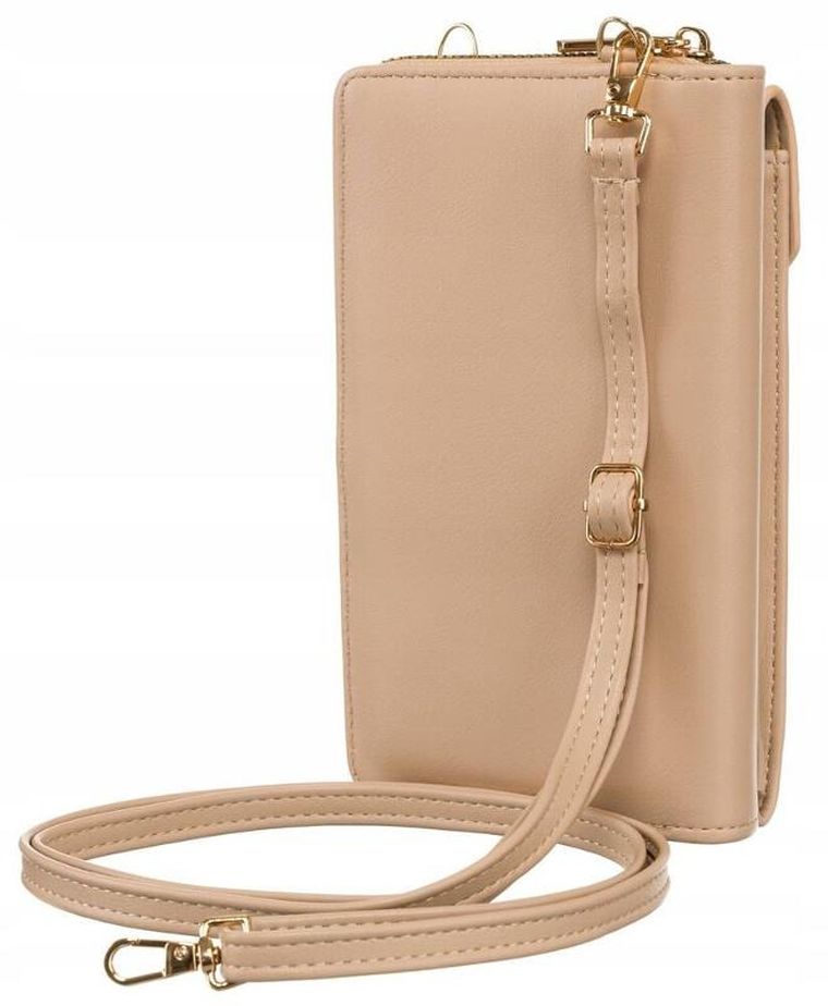 Torebka-portfel, beżowa, skóra ekologiczna, Cavaldi