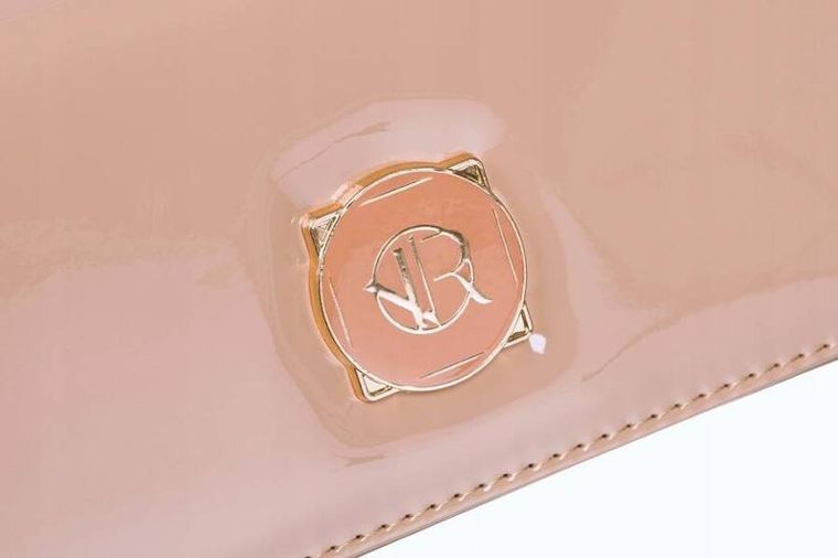 Torebka-portfel, beżowa, skóra ekologiczna, Rovicky