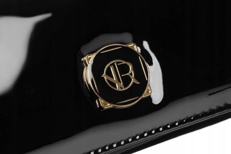 Torebka-portfel, czarna, skóra ekologiczna, Rovicky