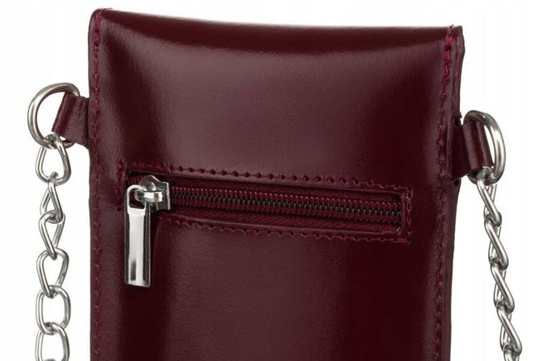 Torebka-portfel, czerwona, skórzana, Cavaldi