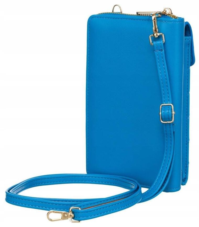 Torebka-portfel, niebieska, skóra ekologiczna, Cavaldi
