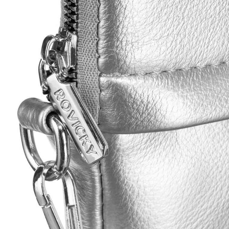 Torebka-portfel, srebrna, skóra ekologiczna, Rovicky