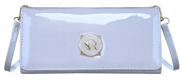 Torebka-portfel, szara, skóra ekologiczna, Rovicky