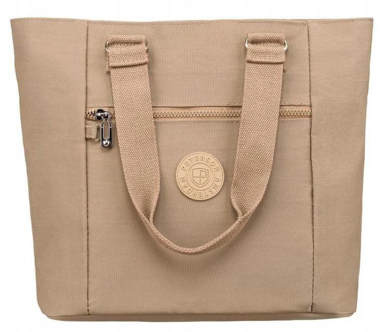 Torebka shopper, beżowa, Peterson