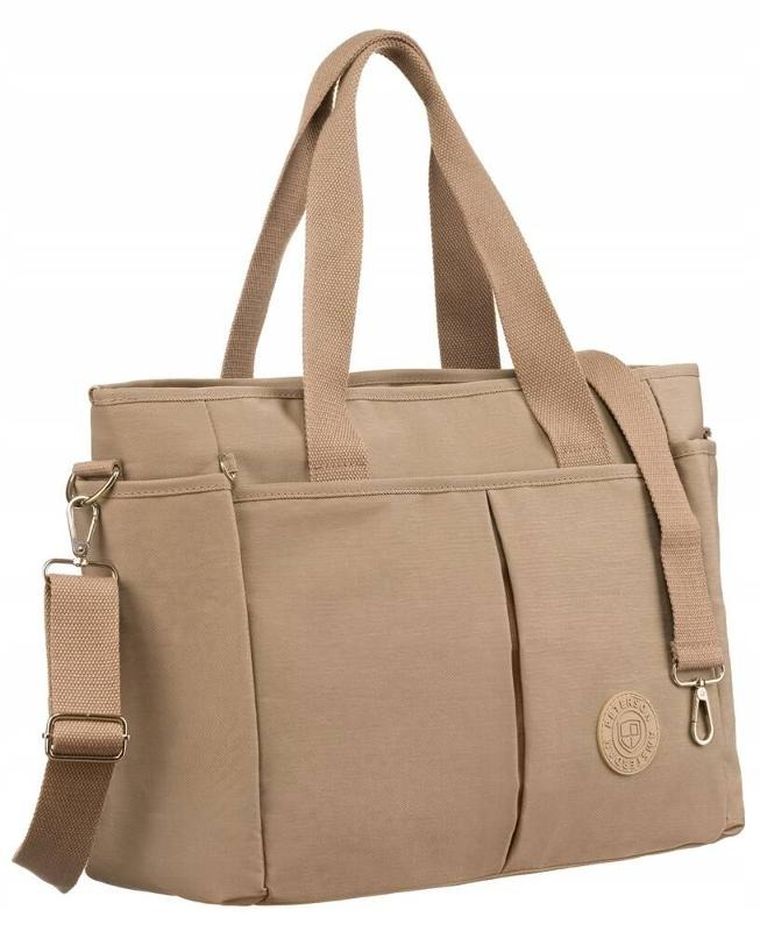 Torebka shopper, beżowa, Peterson