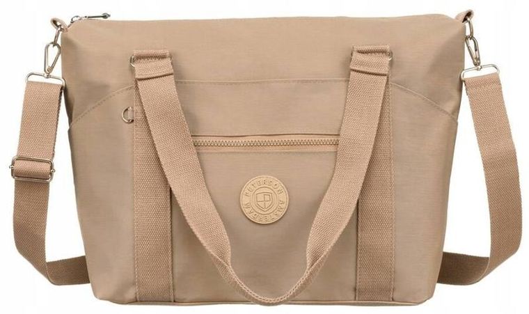 Torebka shopper, beżowa, Peterson