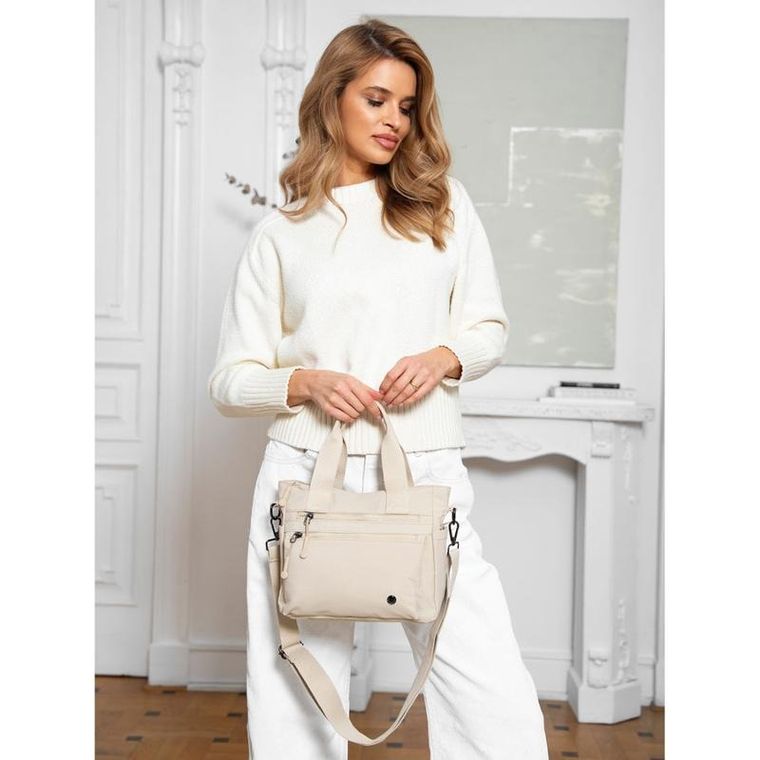 Torebka shopper, beżowa, Peterson