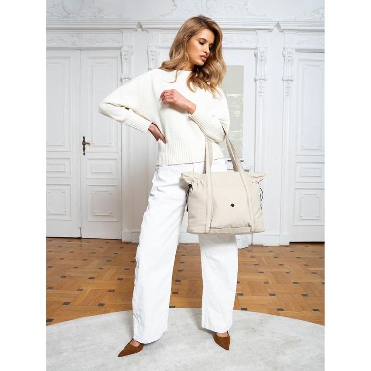 Torebka shopper, beżowa, Peterson