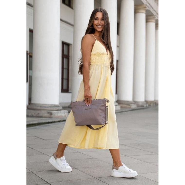 Torebka shopper, beżowa, Peterson