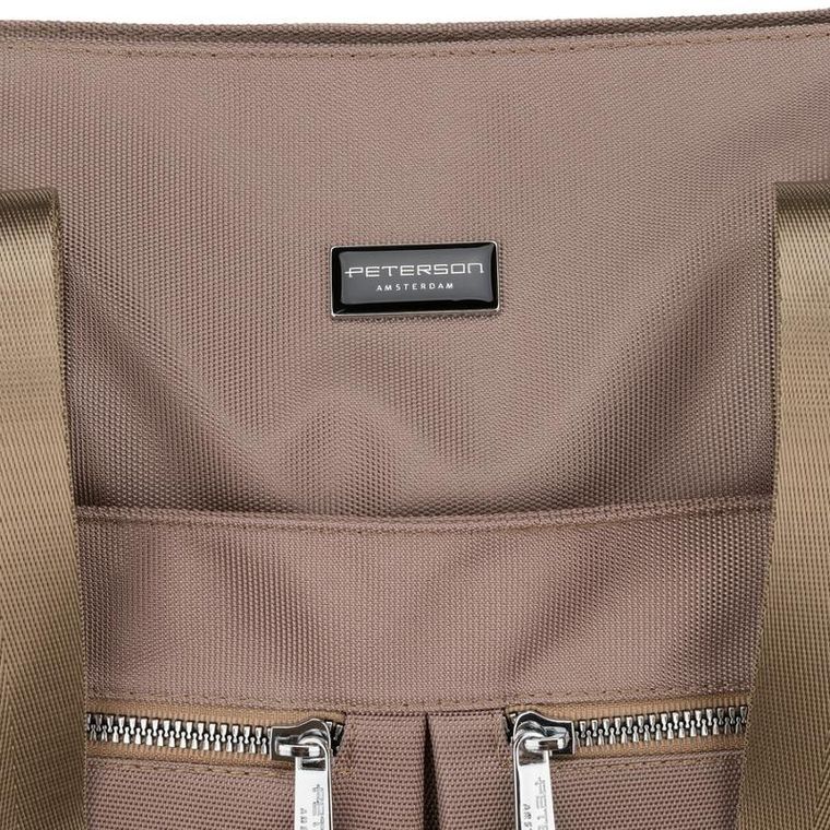 Torebka shopper, beżowa, Peterson