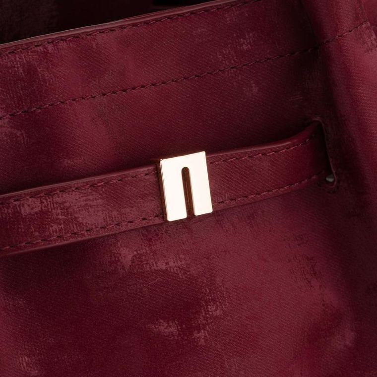 Torebka shopper, bordowa, skóra ekologiczna, Peterson