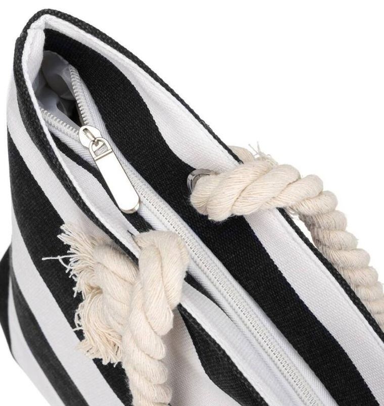 Torebka shopper, czarna, plażowa