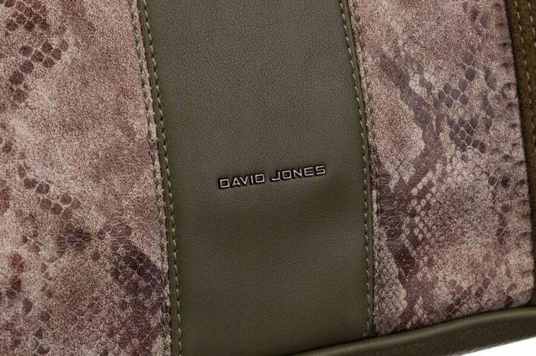 Torebka shopper, khaki, skóra ekologiczna, David Jones