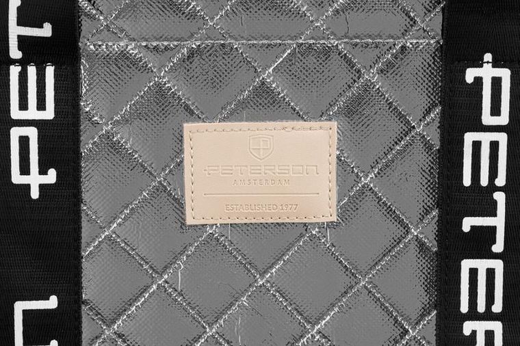 Torebka shopper, srebrna, Peterson