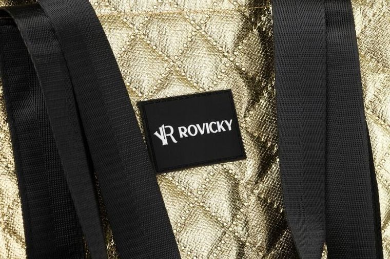Torebka shopper, złota, skóra ekologiczna, Rovicky