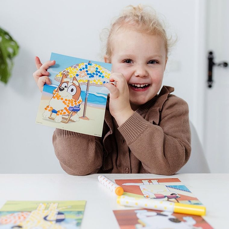 Totum, Bluey, kolorowanka ze stempelkami w pisaku, zestaw kreatywny