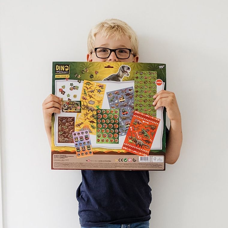 Totum, Dino, duży zestaw naklejek, 300 elementów