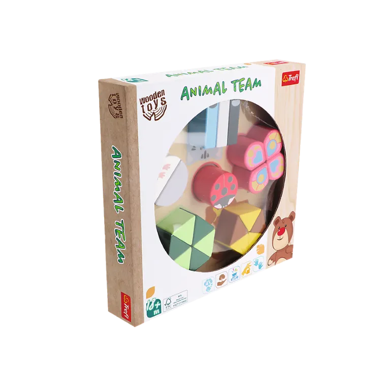Trefl, Animal Team, zwierzątka, układanka drewniana