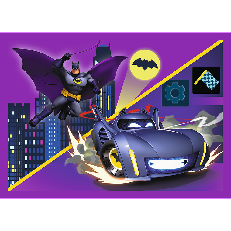 Trefl, Batman, Poznaj Batwheels, puzzle 4w1