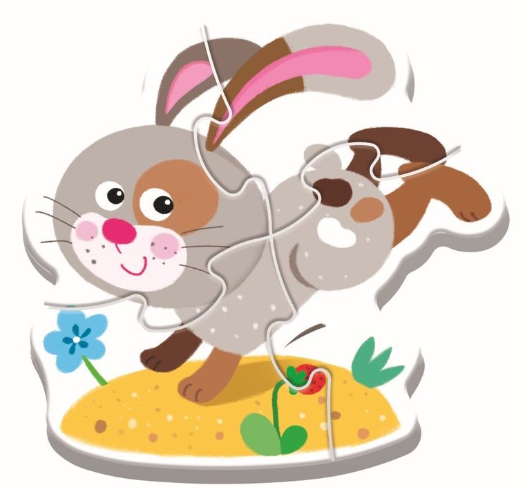 Trefl, Bobaski i Miś, Baby Classic, puzzle 4w1