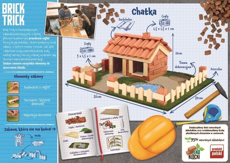 Trefl, Buduj z cegły, Chatka, zestaw kreatywny
