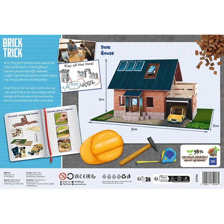 Trefl, Buduj z cegły, Dom, zestaw kreatywny, 290 elementów