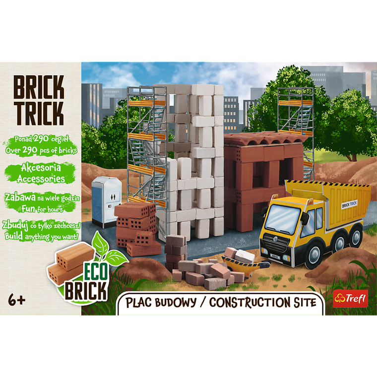 Trefl, Buduj z cegły, Plac budowy, zestaw kreatywny, 290 elementów