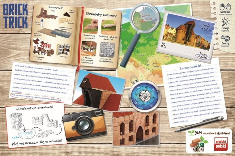 Trefl, Buduj z cegły, Podróże, Żuraw, zestaw kreatywny