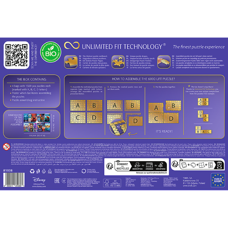 Trefl, Disney, Pixar, puzzle, 6000 elementów