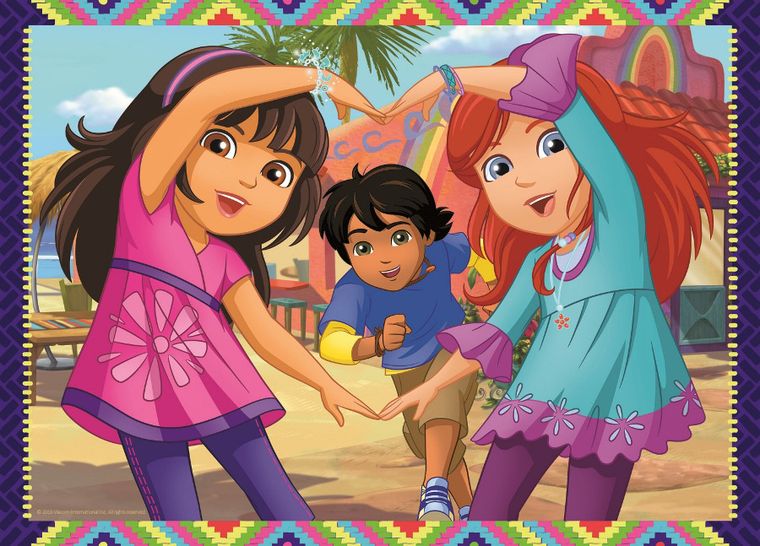 Trefl, Dora i przyjaciele, puzzle 4w1, 207 elementów