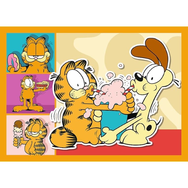 Trefl, Garfield kocha lazanię, puzzle 4w1, 54+48+35+70 elementów