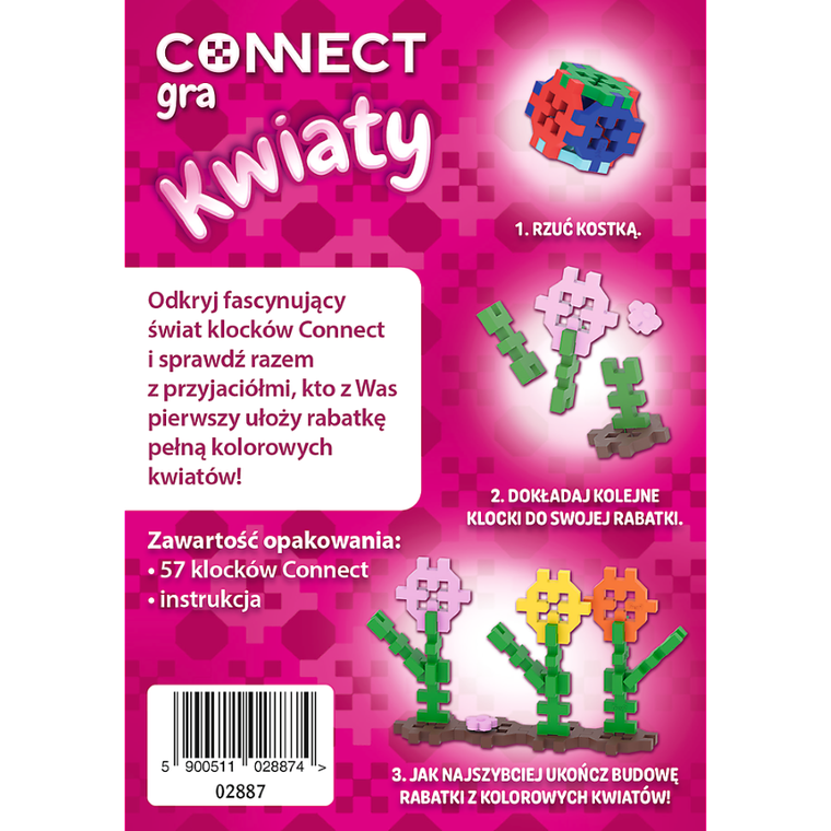 Trefl, Gra Connect, gra zręcznościowa, klocki kwiaty