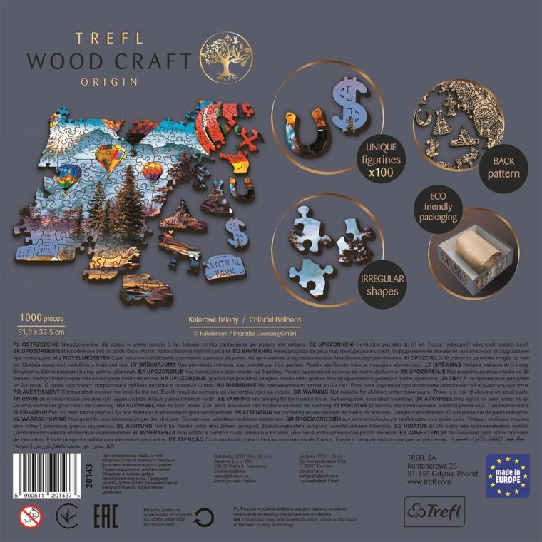 Trefl, Kolorowe balony, puzzle drewniane, 1000 elementów