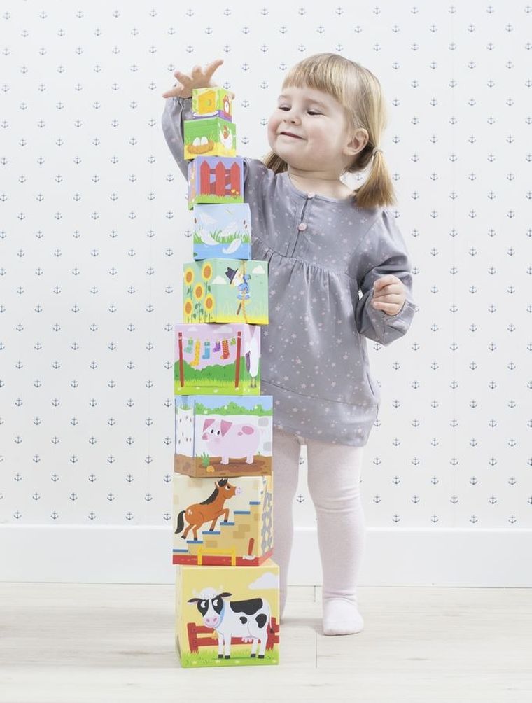 Trefl, Kostki do układania, Stacking Cubes, Na wsi, piramida