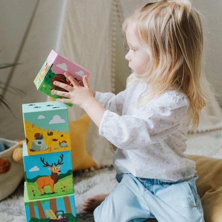 Trefl, Kostki do układania, Stacking Cubes, W lesie, piramida