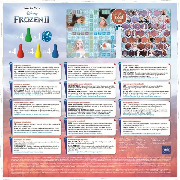 Trefl, Kraina Lodu 2, Chińczyk, Węże i drabiny, gra 2w1
