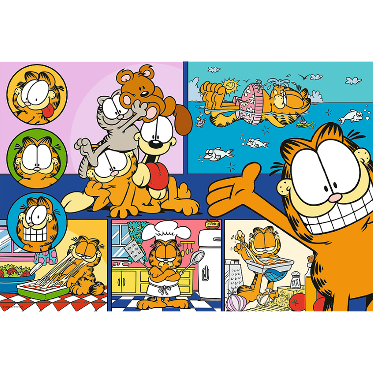 Trefl, Leniwy Garfield, puzzle, 100 elementów