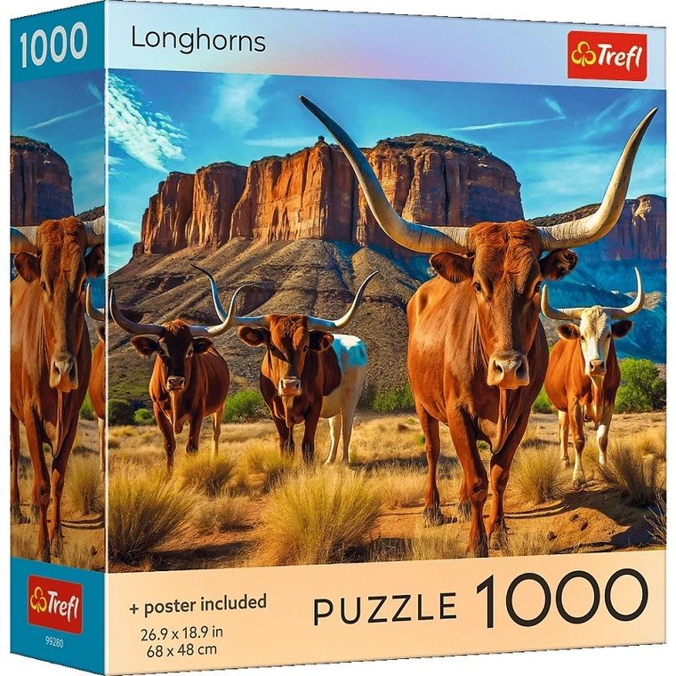Trefl, Longhorns, USA, puzzle, 1000 elementów