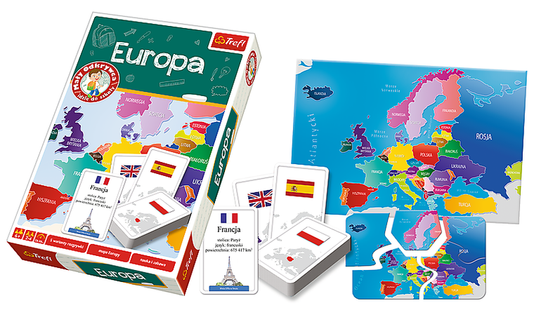 Trefl, Mały Odkrywca idzie do szkoły. Europa, gra edukacyjna