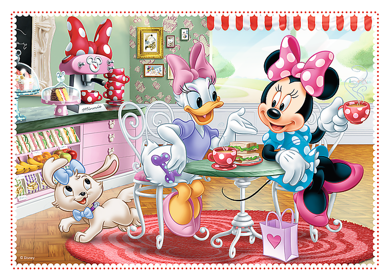 Trefl, Myszka Minnie, Minnie z przyjaciółmi, 4w1, puzzle, 12, 15, 20, 24 elementy