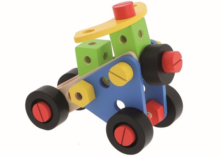 Trefl, O!Klocki, drewniane klocki konstrukcyjne, 35 elementów