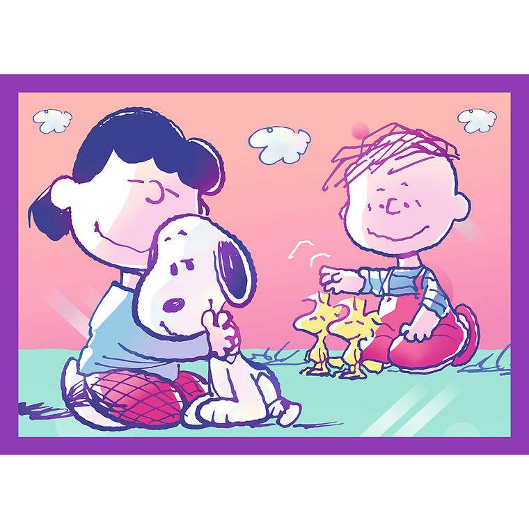 Trefl, Peanuts, Ze Snoopym jest wesoło, puzzle 4w1