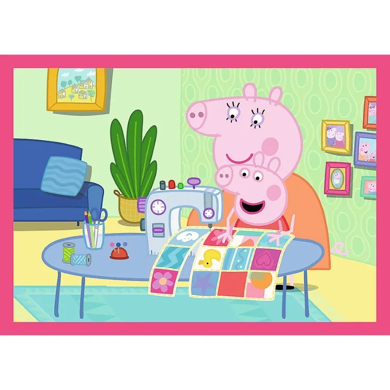 Trefl, Peppa uwielbia przygody, puzzle 4w1