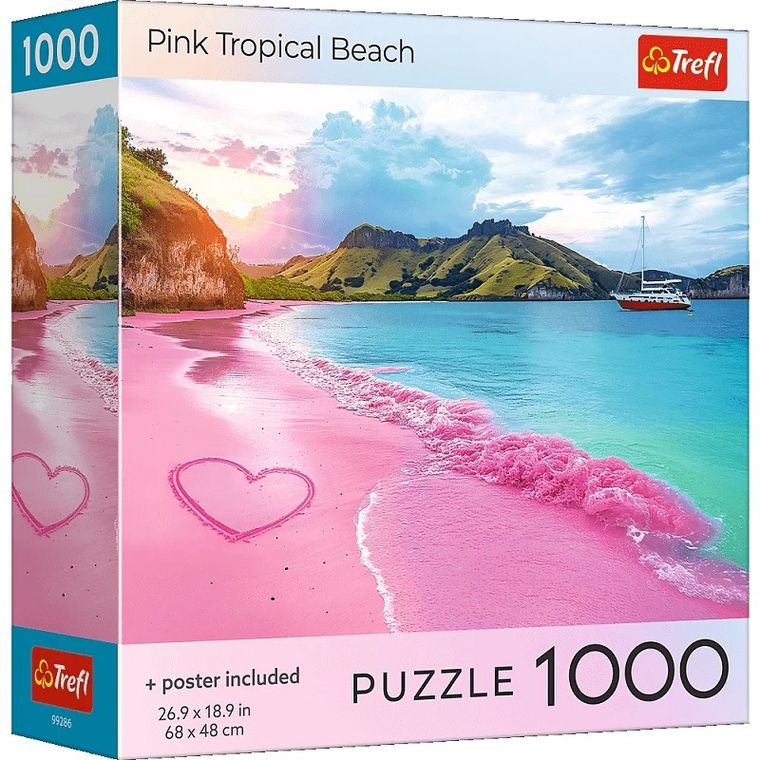 Trefl, Pink Tropical Beach, USA, puzzle, 1000 elementów